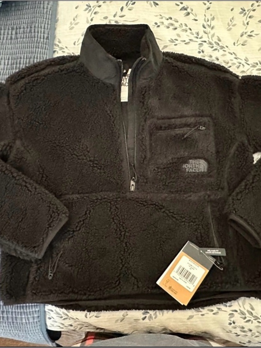 The North Face Black Teddy Sherpa Half-Zip Jacket